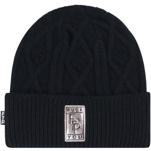 BIG BODY CABLE KNIT BEANIE(BLACK)