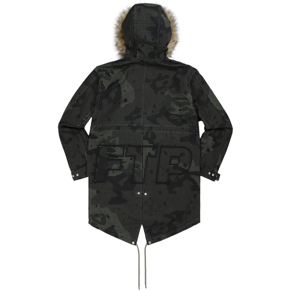 SPELL OUT FISHTAIL PARKA(NIGHT CAMO)