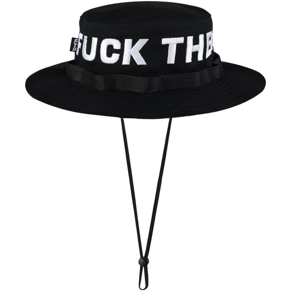 SPELL OUT FACE MASK BOONIE HAT(BLACK)