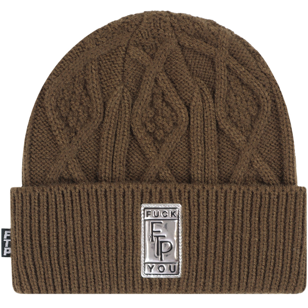 BIG BODY CABLE KNIT BEANIE(BROWN)