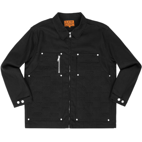 EMBOSSED LOGO WORK JACKET(BLACK)