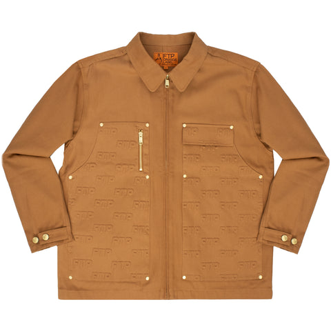 EMBOSSED LOGO WORK JACKET(BROWN)