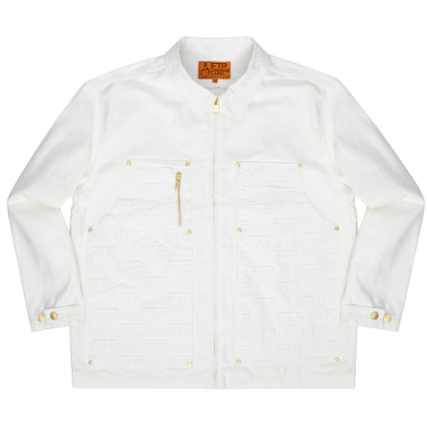 EMBOSSED LOGO WORK JACKET(WHITE)