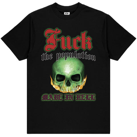 FLAMING SKULL TEE(BLACK)