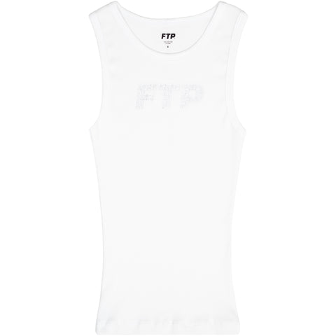 RHINESTONE LOGO WOMEN'S TANK TOP(WHITE)