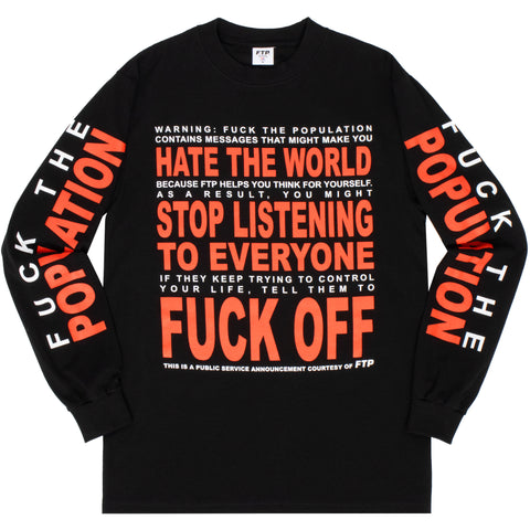 HATE THE WORLD L/S(BLACK)