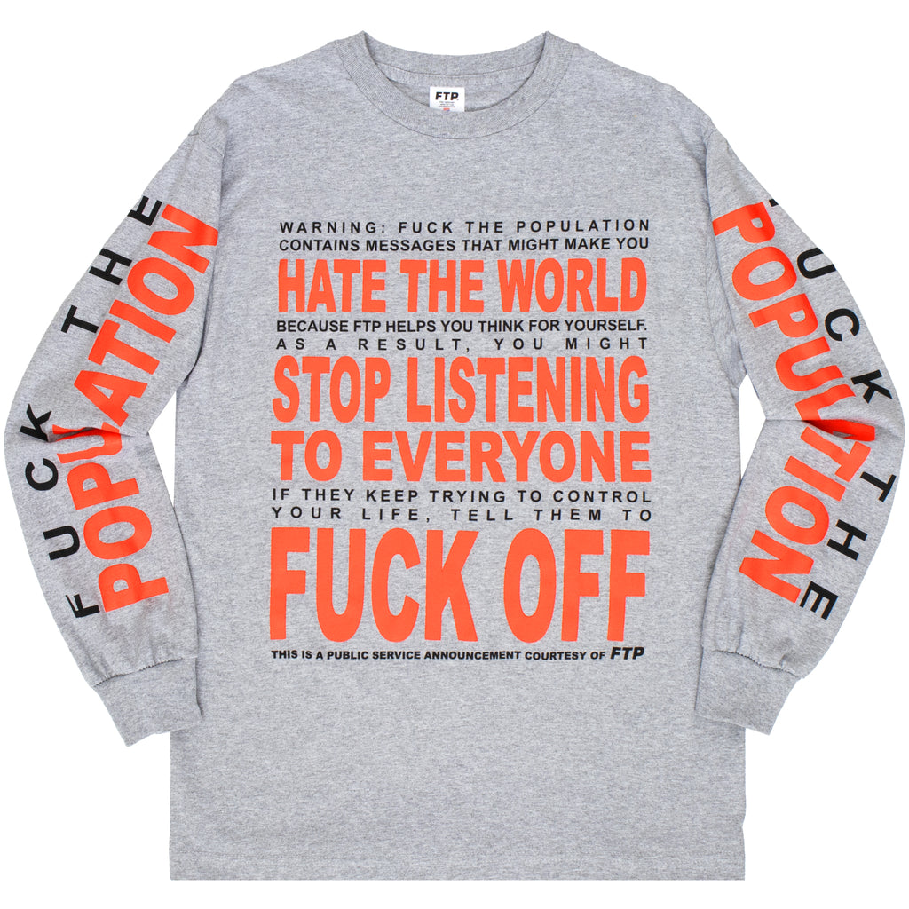 HATE THE WORLD L/S(HEATHER GRAY)