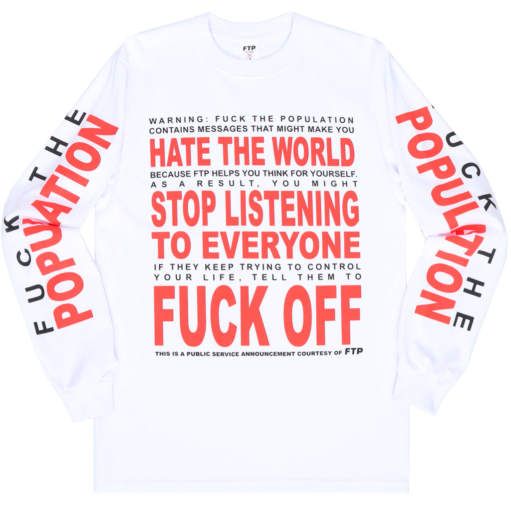 HATE THE WORLD L/S(WHITE)