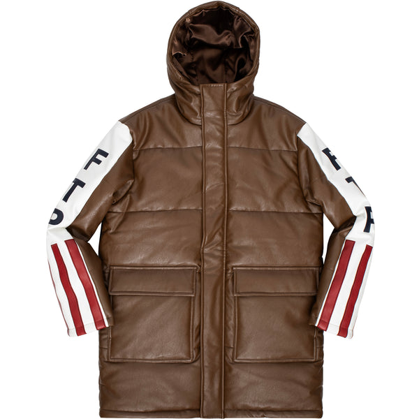 MADE IN HELL LEATHER PUFFER COAT(BROWN)