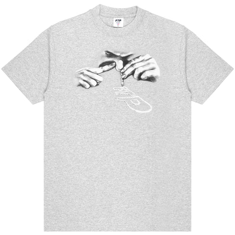 LINES TEE(HEATHER GRAY)