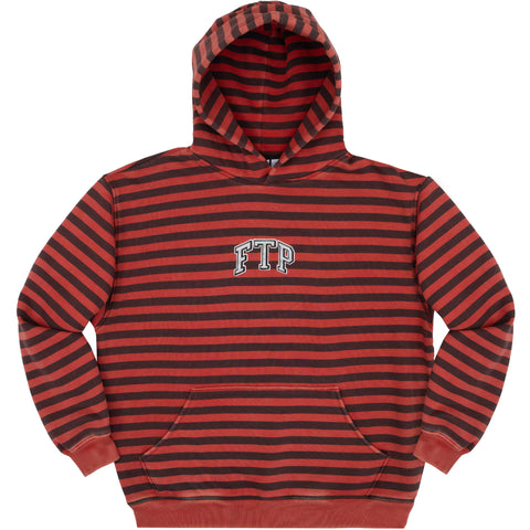 STRIPED ARCH LOGO PULLOVER(RED)