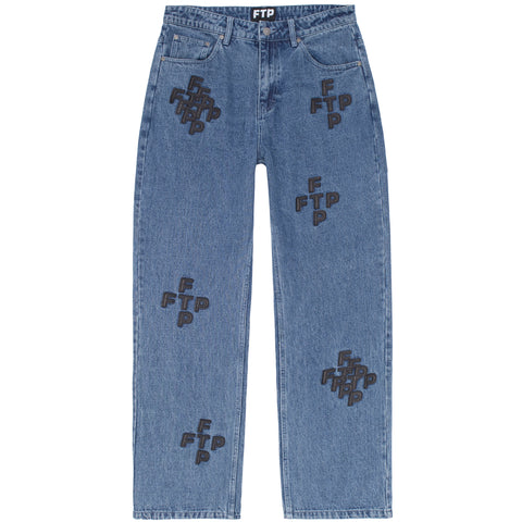 CROSS LOGO DENIM PANT(INDIGO)