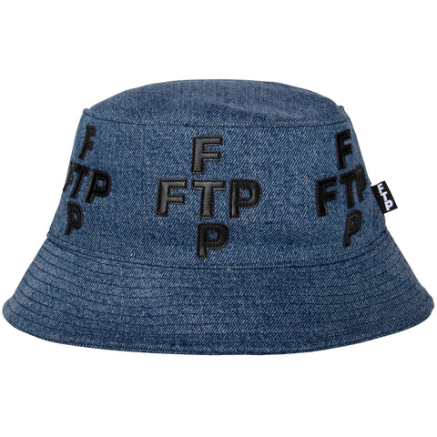 CROSS LOGO DENIM BUCKET HAT(INDIGO)