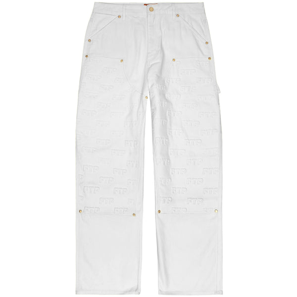 EMBOSSED LOGO WORK PANT(WHITE)