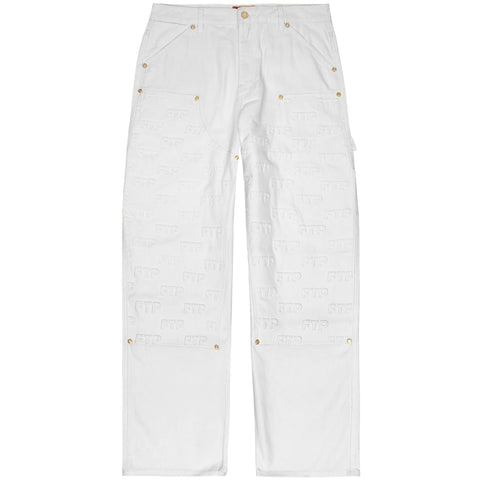 EMBOSSED LOGO WORK PANT(WHITE)