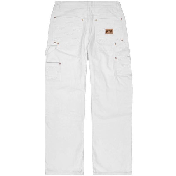 EMBOSSED LOGO WORK PANT(WHITE)