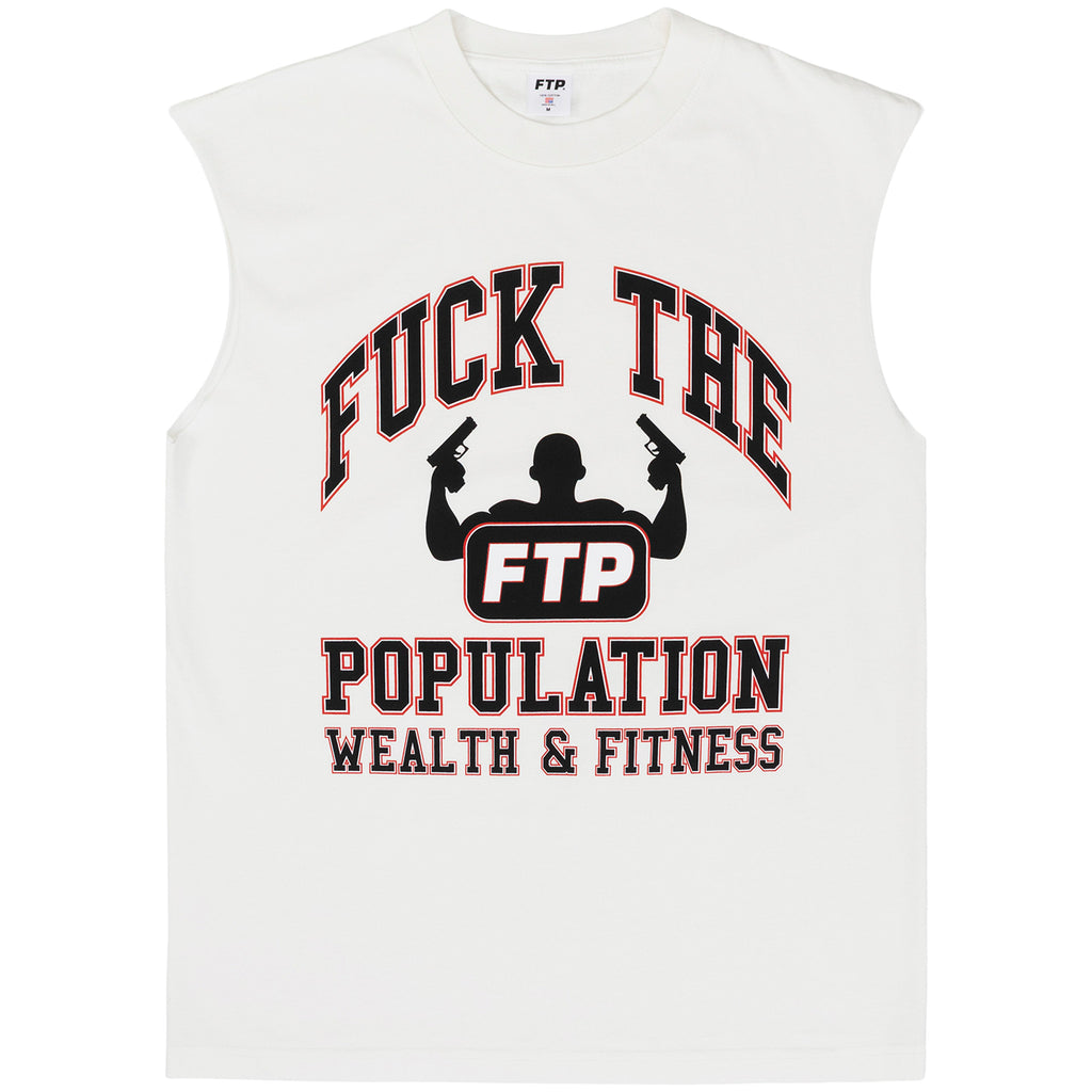 WEALTH & FITNESS MUSCLE TANK(WHITE)