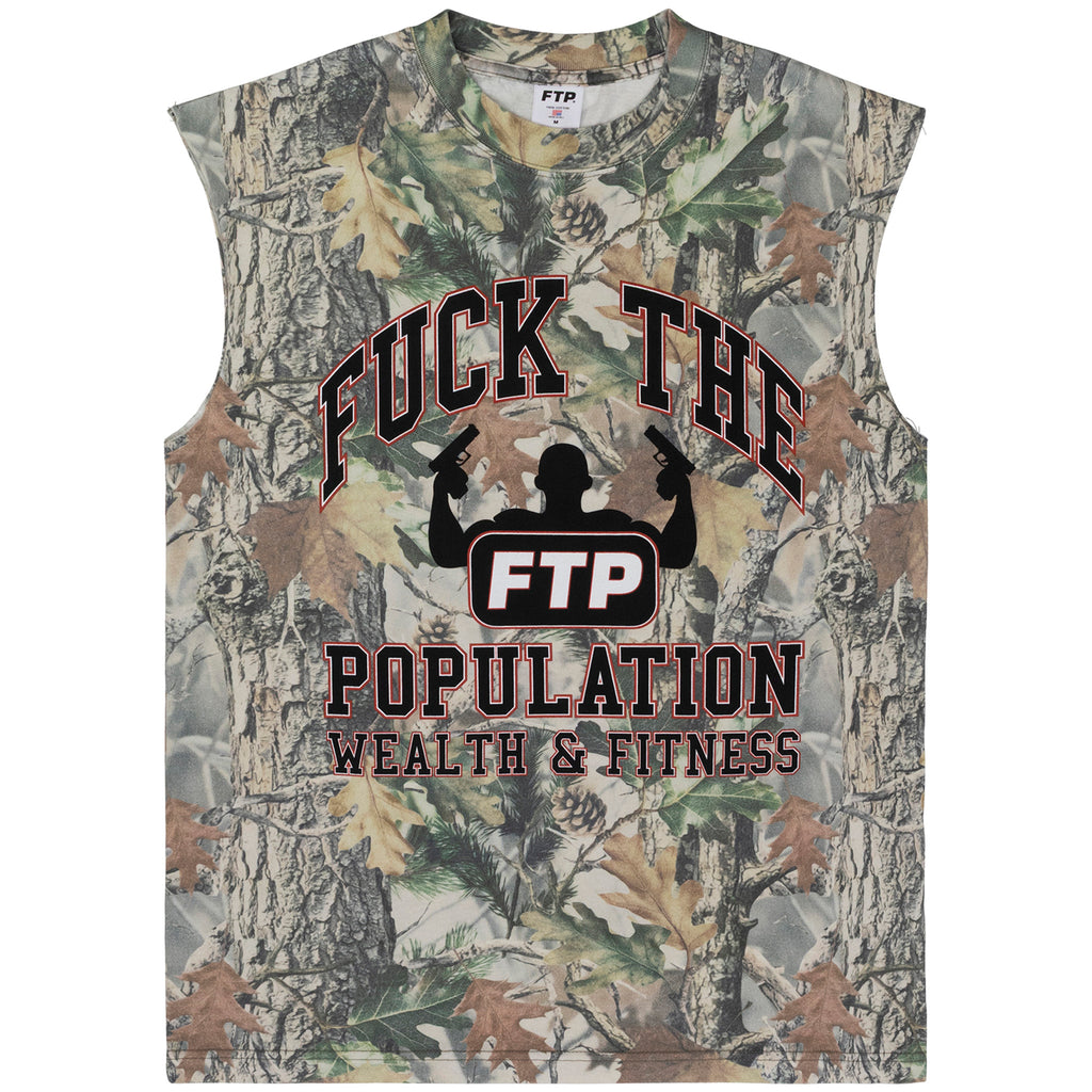WEALTH & FITNESS MUSCLE TANK(TREE CAMO)