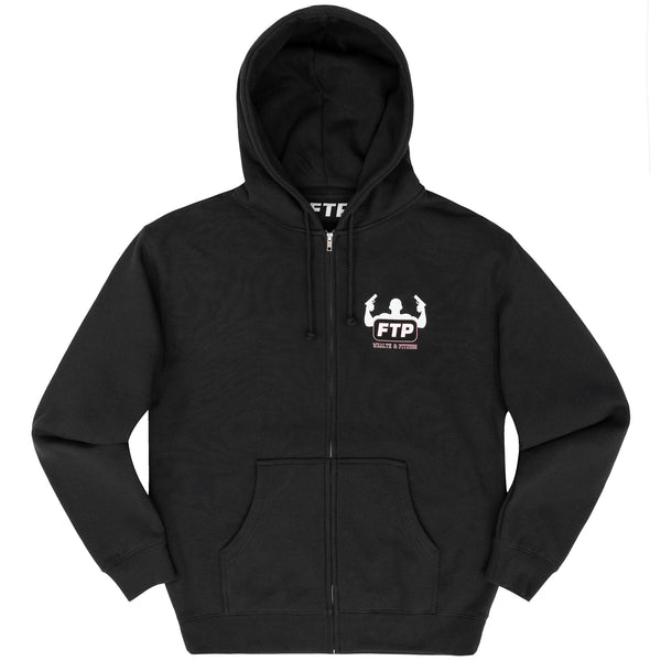 WEALTH & FITNESS ZIP UP HOODIE(BLACK)