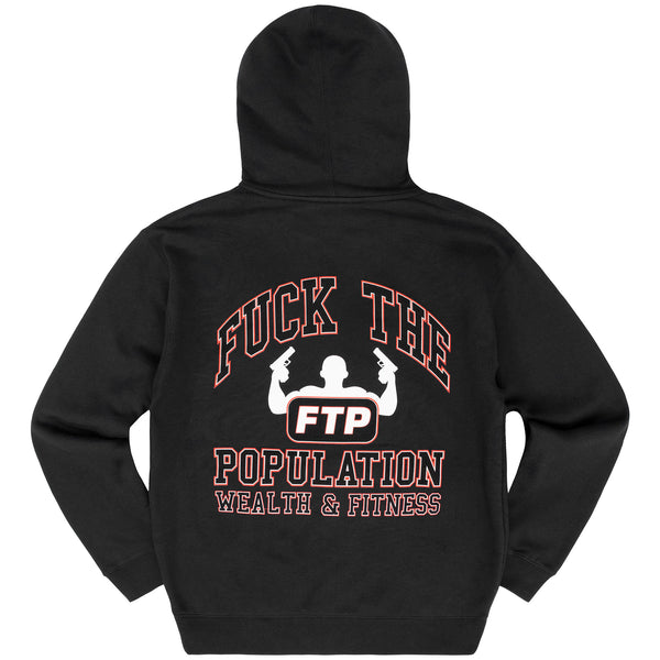 WEALTH & FITNESS ZIP UP HOODIE(BLACK)