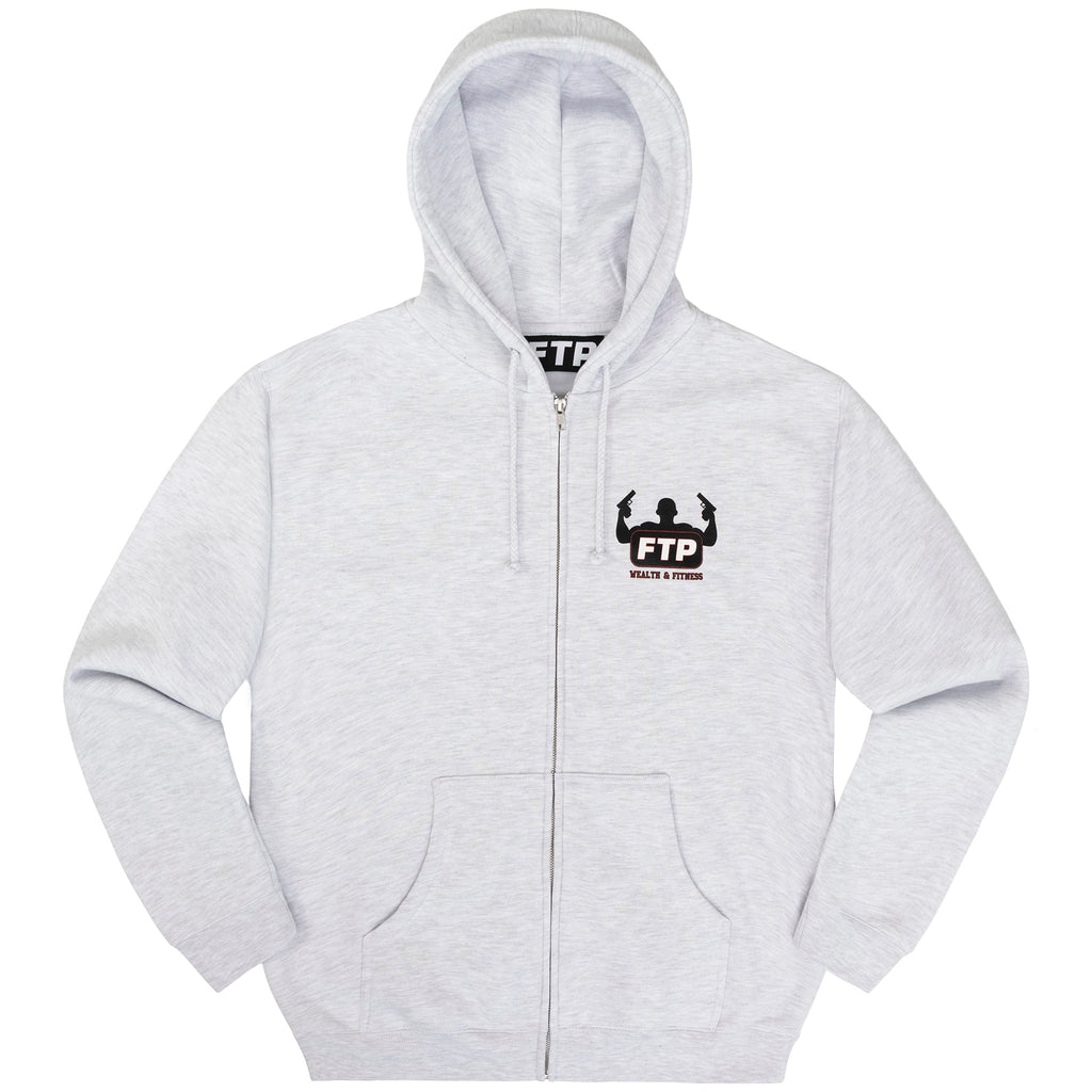 WEALTH & FITNESS ZIP UP HOODIE(ASH HEATHER)