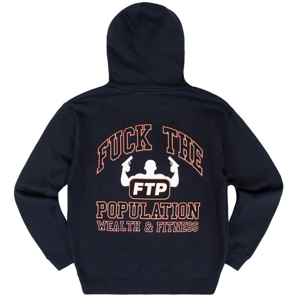 WEALTH & FITNESS ZIP UP HOODIE(NAVY)