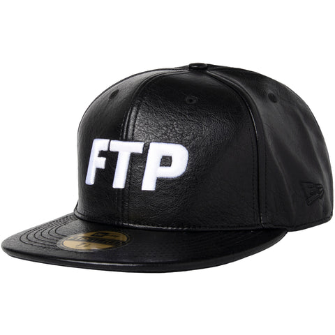 LEATHER LOGO FITTED HAT(BLACK)