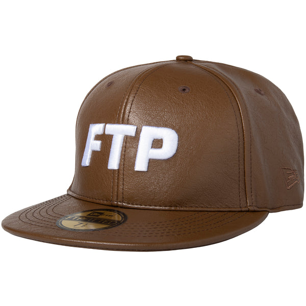 LEATHER LOGO FITTED HAT(BROWN)